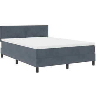 vidaXL Cama Tipo Box Spring Gris Oscuro 140 X 200 Cm Terciopelo Vidaxl