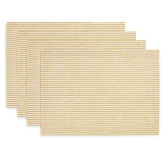Solino Home Linen Placemats - Narrow Stripe, 14 x 19 in Spicy Mustard And White at Nordstrom, Size Medium