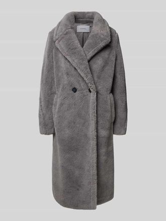 Comma Mantel aus Teddyfell mit Reverskragen in Rauchblau, Gr&ouml;&szlig;e L