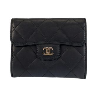 Chanel Black Leather Coin Purse/Coin Case (Pre-Owned)