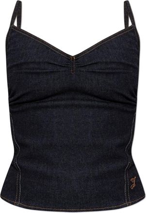 Jacquemus De-N&icirc;mes Pina Denim Top - Dames - Tops zonder mouwen - Blauw - XS - Denim - Tops
