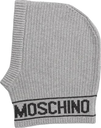 Moschino Balaclava Hood - Dames - Hoeden - Grijs - ONE Size - Wol - Accessoires