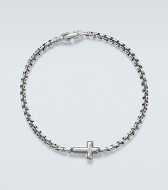 David Yurman Pulsera Cross Station de plata de ley
