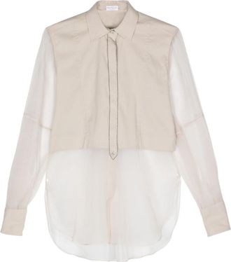 Brunello Cucinelli Beige Silk Shirt