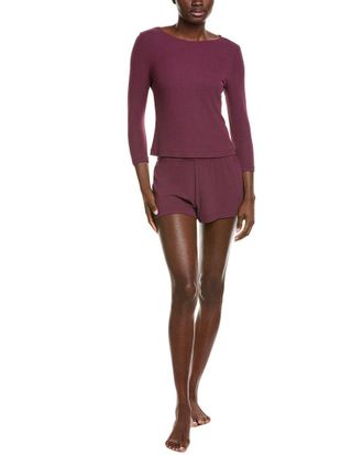 Natori 2Pc Rib Essentials Short Set