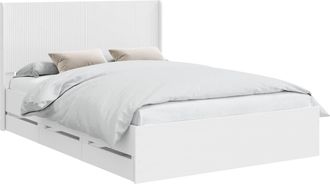 vidaXL Estructura De Cama Con Almacenamiento Y Cabecero Blanco Vidaxl