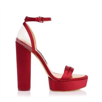 Jessica Rich Womens Platform Sandal In Satin Burgundy
