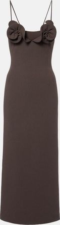 Magda Butrym Floral-appliqu&eacute; wool-blend midi dress