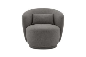 Castlery Avery Swivel Armchair Customized, Dark Grey, Spill-Resistant, 360-&deg; Swivel, Castlery, Grey
