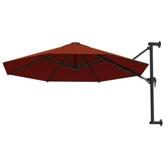 Berkfield Home Elegant Wall-Mounted Parasol with Metal Pole 300 cm Terracotta