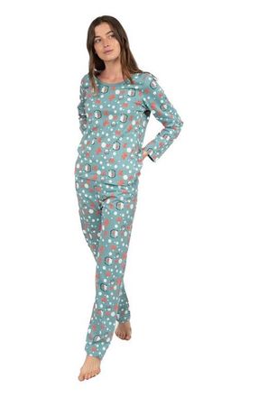 Leveret Womens Loose Fit Cotton Matching Family Pajamas, Animal & Nature Prints in Fish Tank at Nordstrom, Size X-Small
