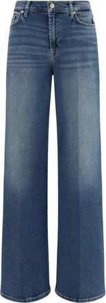 7 For All Mankind Blue Straight High Rise Jeans