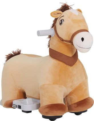 OEM Caballo El&eacute;ctrico Para Ni&ntilde;os De 18 A 36 Meses Con Bater&iacute;a 6v Y M&uacute;sica Carga 25 Kg 69x34x53 Cm Marr&oacute;n