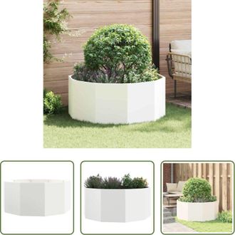 vidaXL vidaXL Vaso esterno - Fioriera Bianco 120 x 120 x 50 cm Acciaio