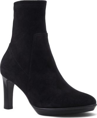 Aquatalia Rhumba Low Weatherproof Bootie in Black Suede at Nordstrom, Size 10.5