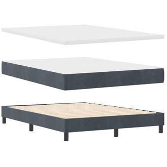 vidaXL Cama Con Somier Y Colch&oacute;n Negra 100x200 Cm Terciopelo Vidaxl