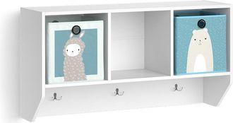 Vicco Estante De Pared Para Habitaci&oacute;n Infantil Luigi, Blanco, 107.2 X 56 Cm Con 2 Cajas Plegables Opt.2