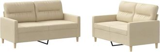 vidaXL Vidaxl - Juego De Sof&aacute;s Con Cojines 2 Piezas Tela Crema
