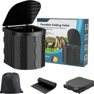 OEM Inodoro Port&aacute;til Para Camping, Inodoro Port&aacute;til Para Adultos Y Ni&ntilde;os, Plegable E Impermeable. Ideal Para Camping, Coche, Cubo, Viajes, Actividades Al 