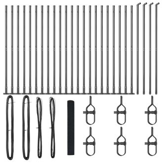 Berkfield Home Welded Wire Fence with 13 Flanged Posts Grey 1.2x50 m Steel