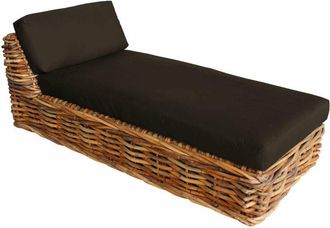Milani Home Chaise Longue Da Giardino Componibile Completo Di Cuscino Intreccio In Rattan Naturale