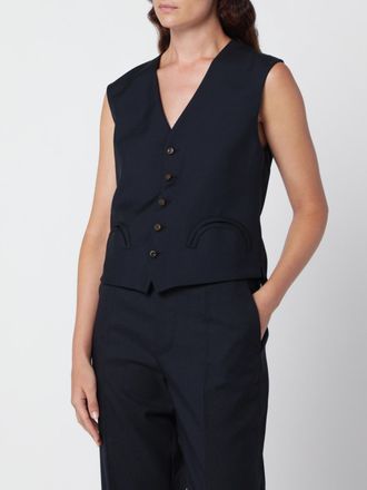 Blaz&eacute; Milano Gilet sartoriale monopetto in lana vergine e mohair