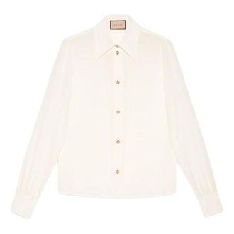 Gucci (WMNS) Gucci Silk Crpe De Chine Shirt Ivory 761896-ZAPJ7-9154