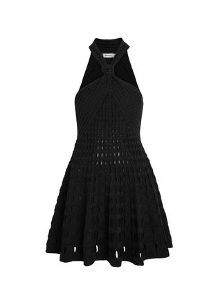 SIMKHAI Jenna Textured Cut-out Knit Mini Dress - Black - S (UK8-10 / S)