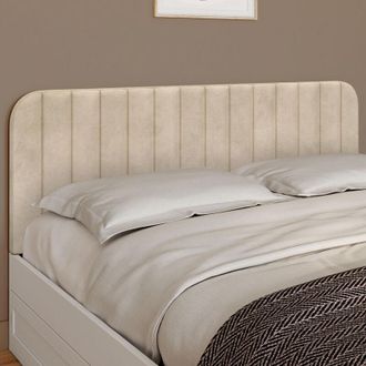 IDMarket Cabecero Colgante Alba 160 Cm En Terciopelo Beige