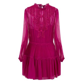 Alberta Ferretti Short Dress With Details On The Front - female - Alberta Ferretti - Short Dresses - Pink - S - Dresses