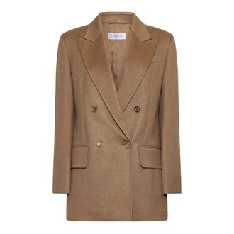 Max Mara Blazer de Pelo de Camello Falster - Jackets - Mujer - Marr&oacute;n - M
