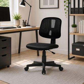 Dmora Silla De Oficina Dlazeti, Silla De Oficina Operativa, Asiento De Oficina Ergon&oacute;mico, 49x43h81/93 Cm, Negro - Dmora