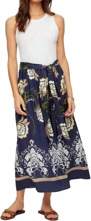Fifteen Twenty Seline Contrast Midi Dress In Navy/off White