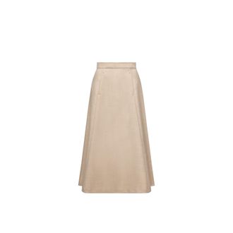 Moncler Moncler Moulin&eacute; Wool Midi Skirt, Women, Beige, Size: 38