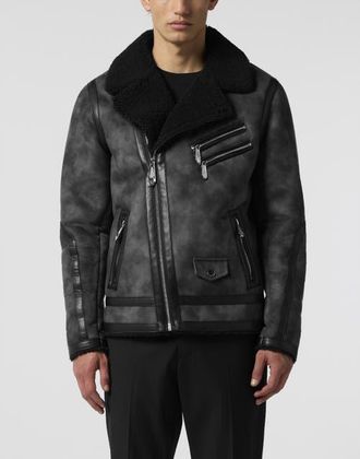 Philipp Plein Eco Shearling Jacket Men in Black at Nordstrom, Size Xxx-Large