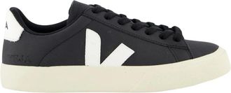 Veja Campo Leren Sneaker Zwart/Wit - Dames - Sneakers - Zwart - 37 EU - Leer - Schoenen