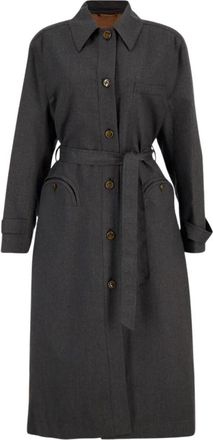 Blaz&eacute; Milano Basoto Trench - Dames - Jas met riem - Grijs - S - Wol - Jassen