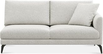 Castlery Lena Right Arm 2 Seater Sofa Customized, (Performance Boucle) Light Grey (Matte Black Legs), Spill Resistant, Removable Covers for Castlery