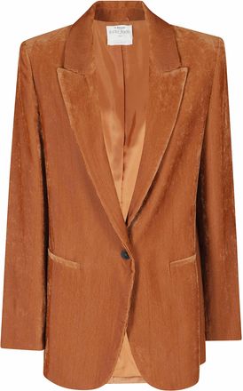 Forte_Forte Turmeric Corduroy Velvet Single-Breasted Viscose Blazer
