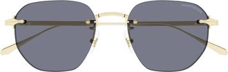Montblanc Mb 0405S Zonnebril - unisex - Zonnebrillen - Geel - 51 MM - Accessoires