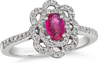 Le Vian Platinum 0.66 Ct. Tw. Diamond & Ruby Cocktail Ring
