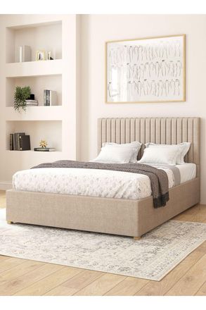 Aspire Home Accents Grant Electric Adjustable Bed Upholstered in Eire Linen Fabric with Pocket Sprung Mattress UK Made in Natural | Size: King