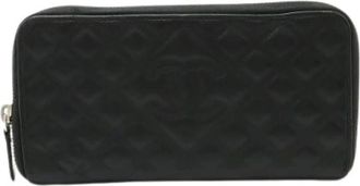 Chanel Pre-owned Wallets, female, Black, Size: ONE SIZE Pre-owned Leather Wallet