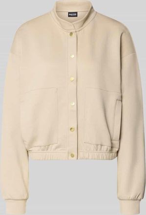 Pieces Regular Fit Bomberjacke mit Viskose-Anteil Modell TALIA in Beige, Gr&ouml;&szlig;e XL