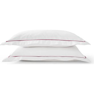 Christy Premium Luxury Sateen Cotton Oxford Style Pillow Sham Pairs in Fuchsia at Nordstrom, Size Standard