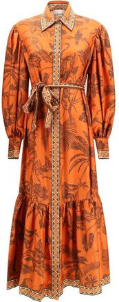 Alemais Orange Silk Casual Womens Dress