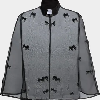 Carolyn Rowan Bow Silk Organza Cape