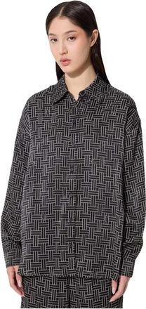 Kenzo Weave Dropped Shoulders Shirt - Dames - Overhemden - Veelkleurig - XS - Polyester - Overhemden