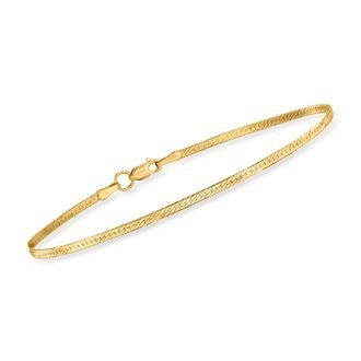 RS Pure by Ross-Simons 1.5mm 14kt Yellow Gold Herringbone Bracelet