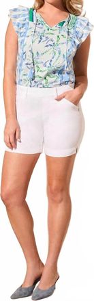 Tribal Womens Pull On Short In White/peri
